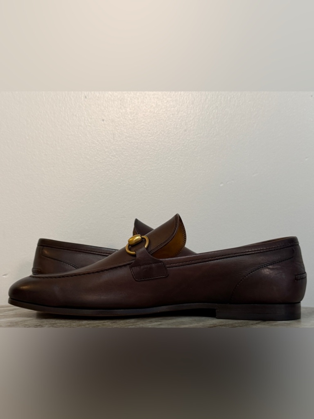 GUCCI JORDAAN Horsebit Leather Loafer Brown  7 / 7.5 US $1100 1953 - Picture 6 of 10